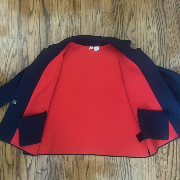 Anthro Moth Anthropologie Navy/Red Amoruso Cardigan Jacket Size S - Picture 7 of 9